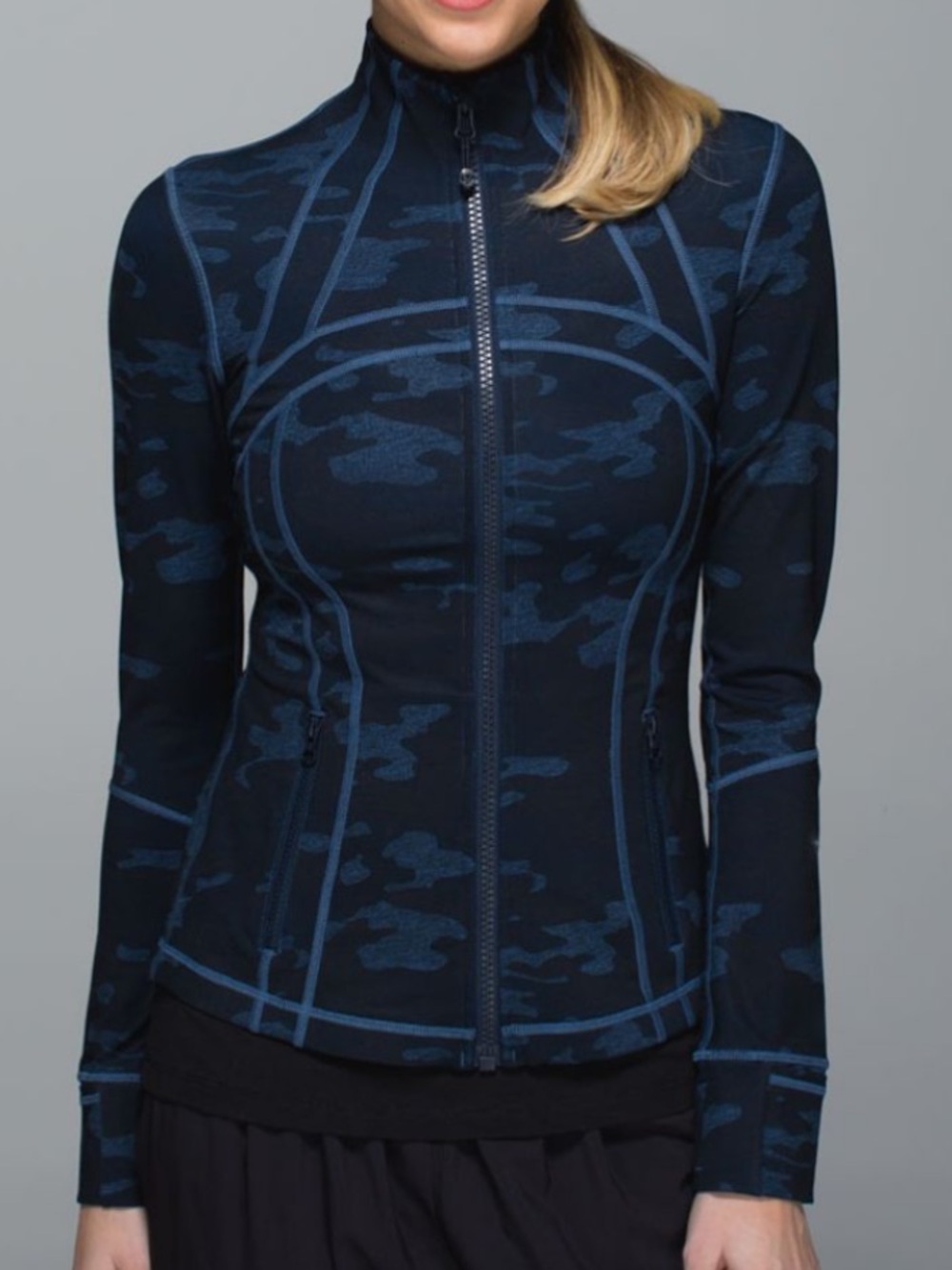 Rare Lululemon Define Jacket Luon - Lotus Camo Oil Slick Blue - Size 12